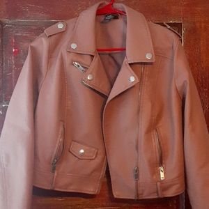 Medium blush light pink leather jacket